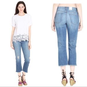 Current/Elliott The Kick Jean Blue Raw Hem